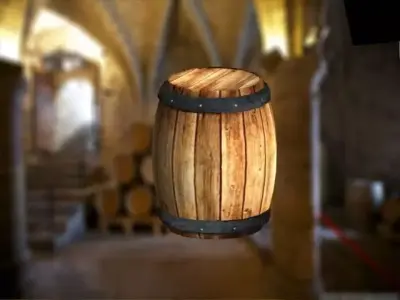 Barrel wooden Low-poly 3D model
