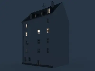 Residential City Building - Row - 02 - Clean Facade 3D model