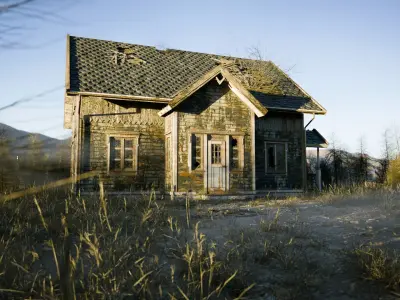 Abandoned Farm Scene Low-poly 3D model