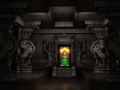 kamatchi amman temple interior 3D model