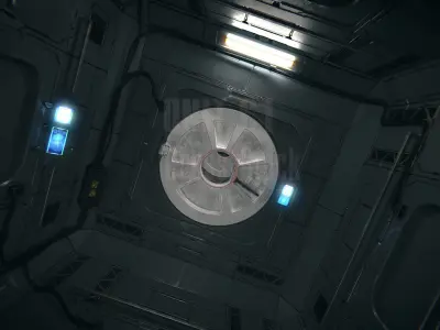 Spaceship Interior 03 Cross Unit PBR 3D model