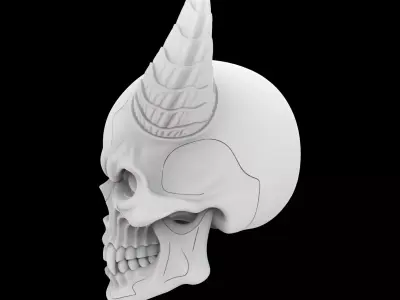 Demon Skull with Glowing Eyes 3D Printable Model 3D print model