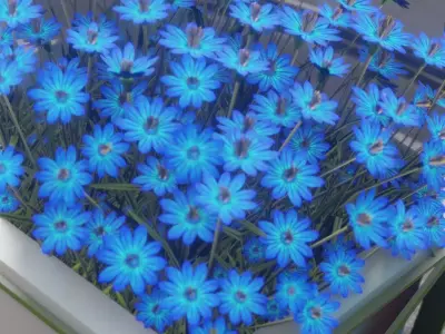 City Flower Pot with Blue Flowers - Object 5 Low-poly 3D model