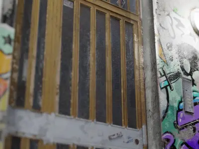 Street Door Clean And Graffitty Dirty Textures Low-poly 3D model