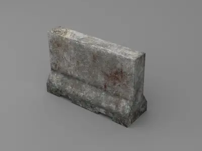 Concrete barrier Low-poly 3D model