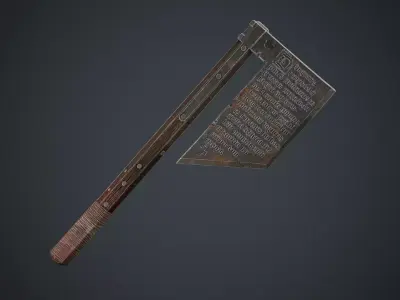 Next generation battle axe Free low-poly 3D model