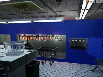 Laundromat Low-poly 3D model