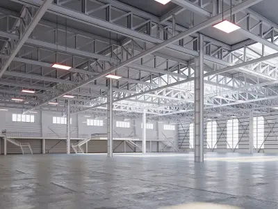 low poly warehouse 19 3D model
