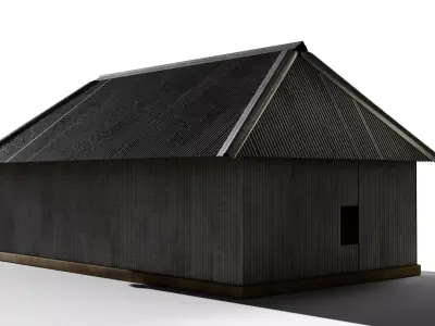 South asian  rural tin house Low-poly 3D model