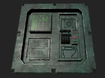 Sci-fi Panel Element Low-poly 3D model 3