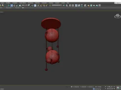 Abacus Round LED Multi Light Pendant Low-poly 3D model