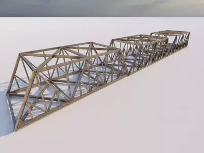 Structural engineering of Metal bridge structure 3D model