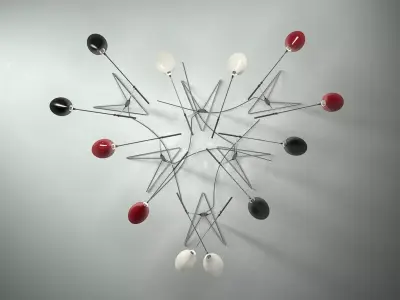 Doublepod wall lamp with balls 3D model