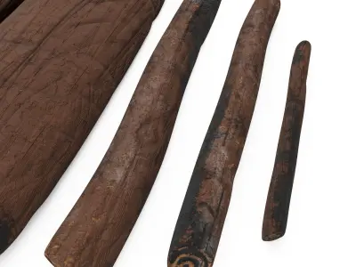 Wood stack cartoon 3D model