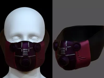 Gas mask helmet 3d model scifi Low-poly  Low-poly 3D model 286