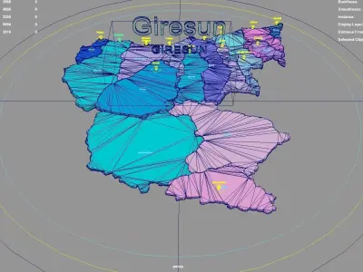 Giresun  Black Sea Region  Turkey map region geography political 3D model