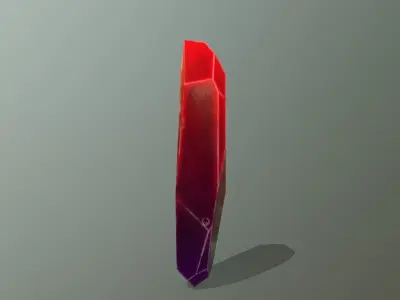 Crystal Set sword Low-poly 3D model
