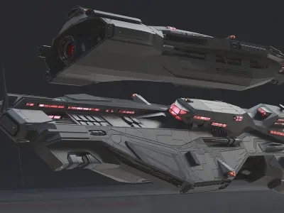  Military Spaceship Black 