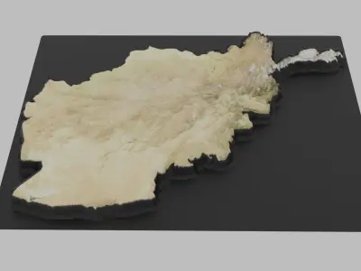 Afghanistan Map Low-poly 3D model