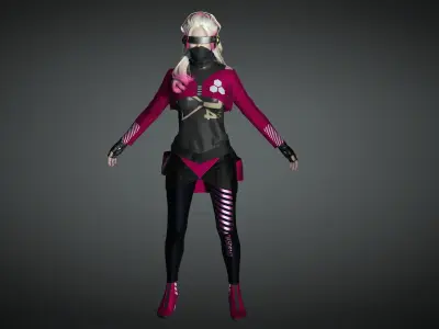AAA Cyber Punk Female Character 04 Low-poly 3D model