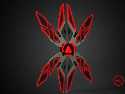 Flying Drone Defender Low-poly 3D model