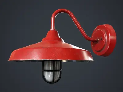 Wall lamp Low-poly 3D model 18