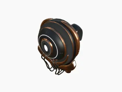 SciFi Backpack D02 Black Bronze - Fashion Character Design Low-poly 3D model