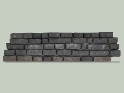 Old stone wall Low-poly 3D model