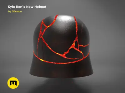The Kylo Ren helmet destroyed - Star Wars  3D print model