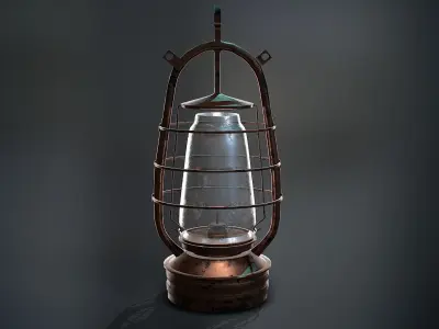 Old Lamp Low-poly 3D model
