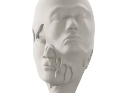 Surreal Sculpture Clay faces 3D model