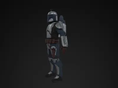 Jango Fett Low-poly 3D model