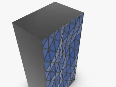 Polygonal Tower Crinkled Facade 3D model