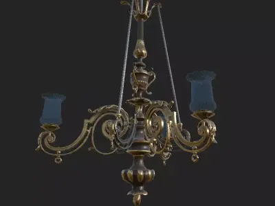 Chandelier Low-poly 3D model 3