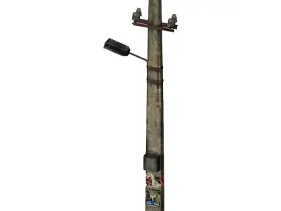 Street light lowPoly model Low-poly 3D model