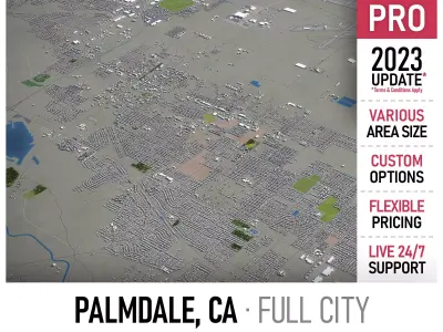 Palmdale  Low-poly 3D model