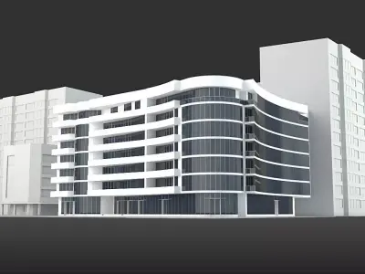 Modern Multi Story Office Building 3D model
