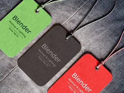 Hang Tag Mockup With Lighting 3D model