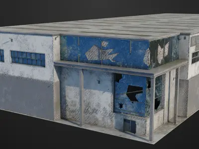 Old Abandoned Warehouse Interior And Exterior All PBR Low-poly 3D model