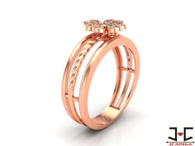 0239 - Delicate Flower Ring for Women - JCADHub 3D print model