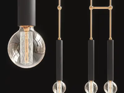 Double Jewels and Beads Pendant Lamp by Adir Yakobi  FStorm Vray 3D model