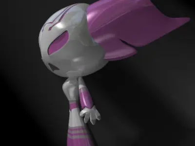 ProtoGirl Robot Character Female RIGGED Low-poly 3D model