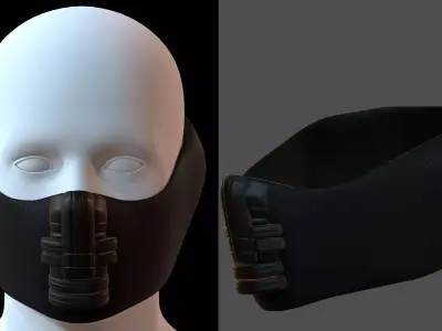 Gas mask helmet 3d model scifi Low-poly  Low-poly 3D model 270