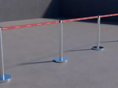 Dividing Rope Posts Low-poly 3D model