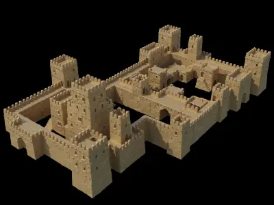 Modular Desert Castle Tabletop Terrain 28 MM 3D print model