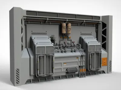 sci-fi Architecture kitbash 30 3D model