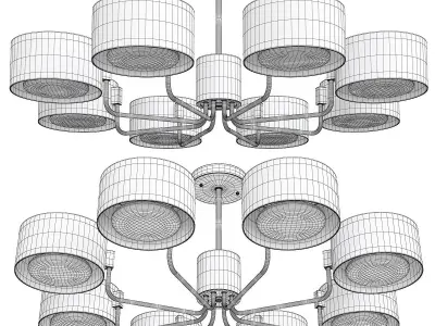 Modern Ceiling Light Wood Color of Macarons Bedroom  Low-poly 3D model