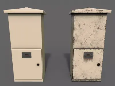 PBR Electric Box BoneWhite V4 Low-poly 3D model