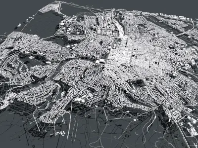 Cityscape Wiesbaden Germany 3D model