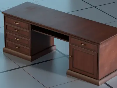 Wood table 3D Model  PBR 3D model